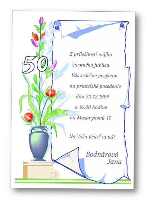 Jubilejná pozvánka č. 121
