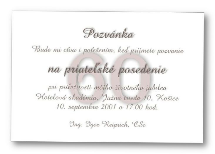 Jubilejná pozvánka č. 123