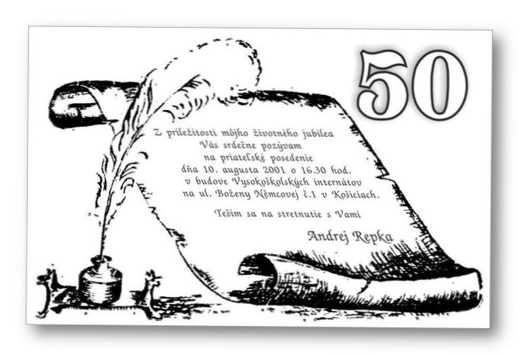 Jubilejná pozvánka č. 15