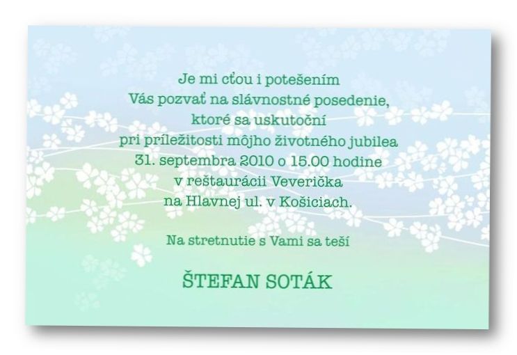 Jubilejná pozvánka č. 23