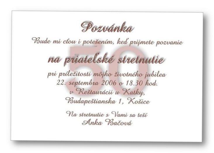 Jubilejná pozvánka č. 29