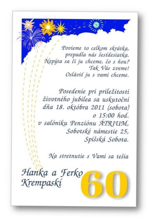 Jubilejná pozvánka č. 5