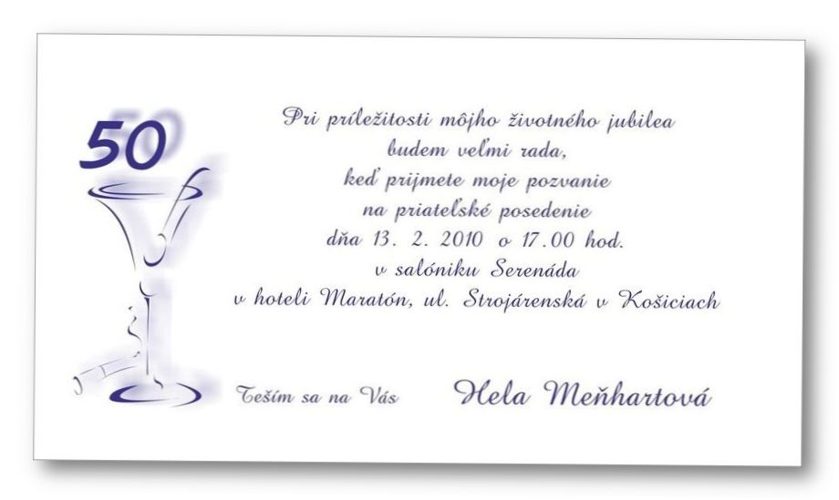 Jubilejná pozvánka č. 6